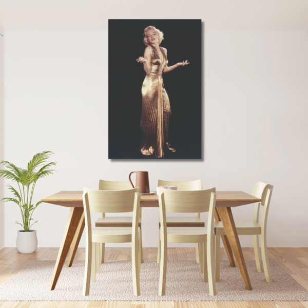 Mondiart Aluart schilderij Mondiart 'Marilyn Monroe golden dress'