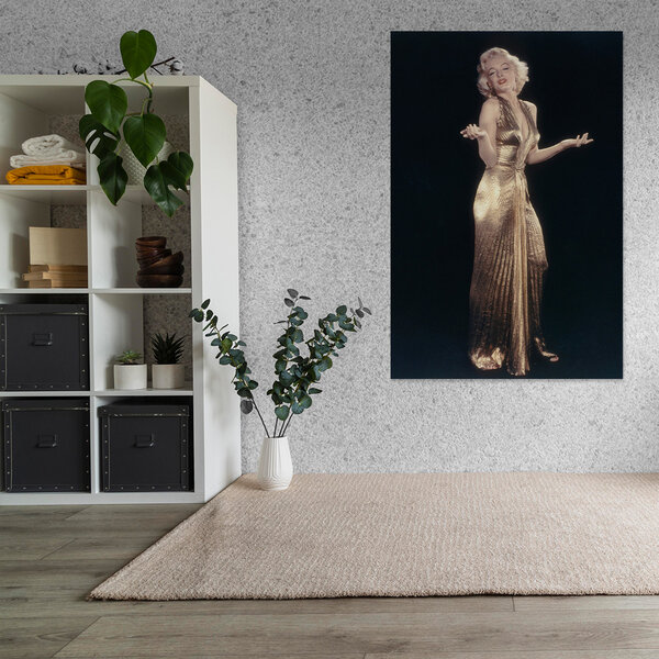 Mondiart Aluart schilderij Mondiart 'Marilyn Monroe golden dress'