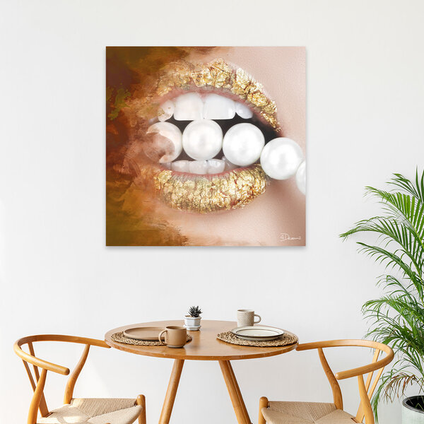 Mondiart Aluart schilderij Mondiart 'Golden kiss'