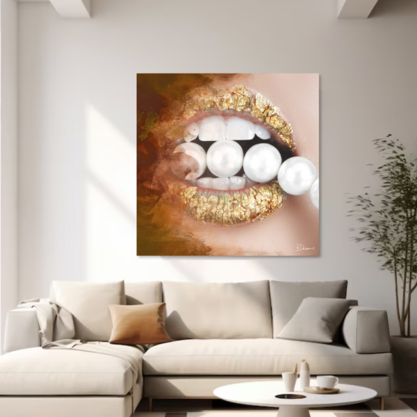 Mondiart Aluart schilderij Mondiart 'Golden kiss'