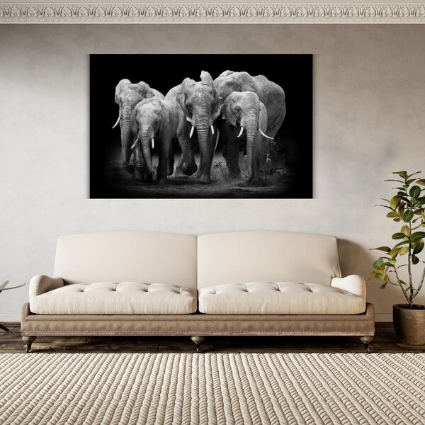 Mondiart Aluart schilderij Mondiart  'The Elephants Group'