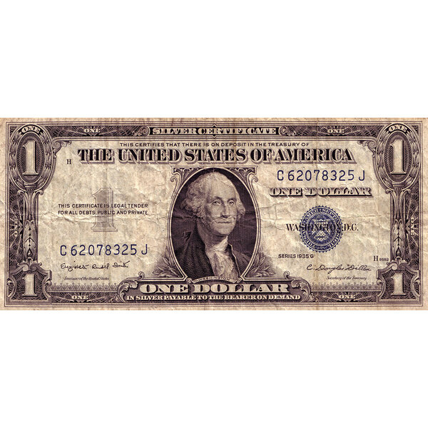 Mondiart Aluart Schilderij Mondiart 'One Dollar Silver Certificate'