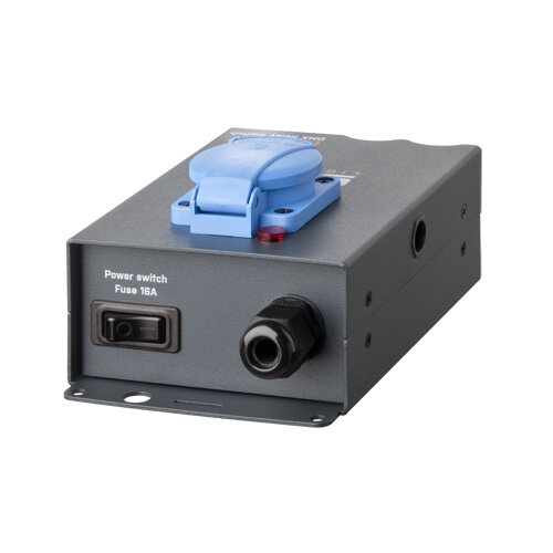 SRS Lighting* SRS Lighting | DMX1SW-3-CEE | Switchpack 1-channel | Power: 16A | DMX connector: 3-pin | Power input: Schuko type F | Power output: 16A CEE