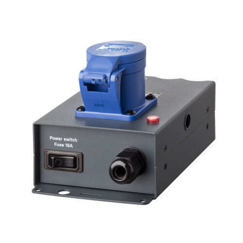 SRS Lighting* SRS Lighting | DMX1SW-3-CEE | Switchpack 1-channel | Power: 16A | DMX connector: 3-pin | Power input: Schuko type F | Power output: 16A CEE