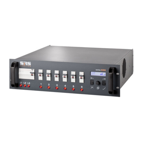SRS Lighting | Switchpack 6 canaux | 19 pouces | Alimentation : 25A | DMX 3+5pin | Sans plaque arrière SRS Lighting* SRS Lighting | Switchpack 6 canaux | 19 pouces | Alimentation : 25A | DMX 3+5pin | Sans plaque arrière