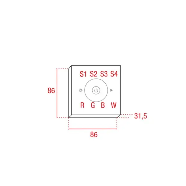 Artecta Artecta | A9990365 | Play-XV Wall Panel Single Zone RGBW RF-DMX | RF/DMX white