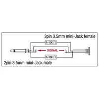DAP DAP | XGA43 | XGA43 - mini-jack/M mono to mini-jack/F - incl. 2 x 10 kOhm resistors | Avec des résistances 2 x 10 kilo-ohm