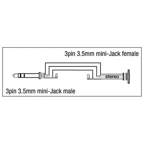 DAP DAP | XGA08 | XGA08 - mini-jack/M stereo to mini-jack/F - 90° |