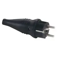 ABL ABL | 90401 | Rubber Schuko Connector Male | Zwarte behuizing - CEE7/VII