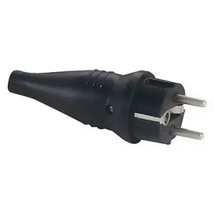 ABL ABL | 90401 | Rubber Schuko Connector Male | Zwarte behuizing - CEE7/VII