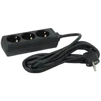 DAP DAP | 90462 | 3-way Socket 3x 1.5 mm² | Câble de 1,5 m - noir - 3 x 1,5 mm²
