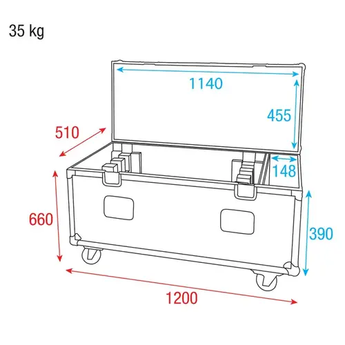 Showtec Showtec | D7053 | Case for 8x Pulse Pixel Bar 16  | With accessory compartment