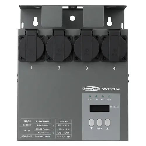 Showtec Showtec | 50357 | MultiSwitch | DMX-512 4-kanaals schakelpack