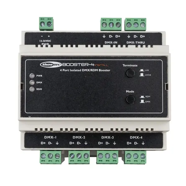 Showtec Showtec | 50795 | Booster-4 Install | Din-rail