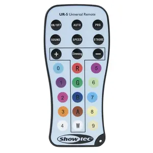 Showtec Showtec | 44002 | UR-5 Universal IR Remote | Compatibel met IR-ondersteunende Showtecproducten voor kleurmenging, stroboscoop, dimfunctie en programma's