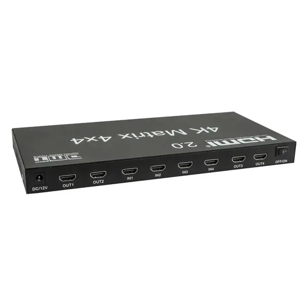 DMT DMT | 101221 | VT101 - HDMI Matrix 4x4 | 4-in / 4-out Routable HDMI Switch with remote