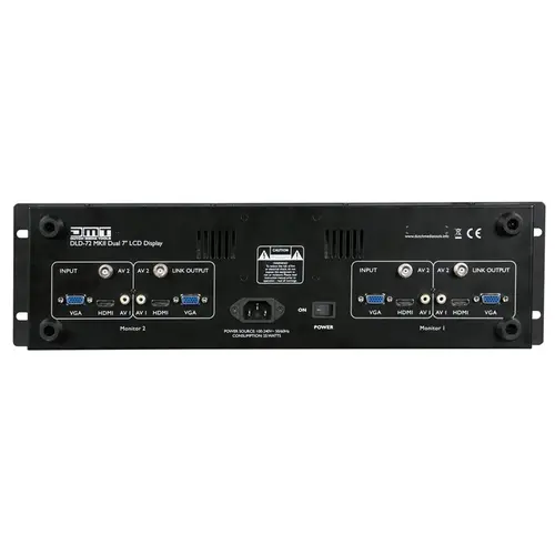 DMT DMT | 101205 | DLD-72 MKII | Dual 7" Display with HDMI link - rack mount version