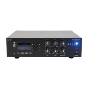 DAP DAP | D6170 | PA-380TU 80 W 100 V Amplifier | Bluetooth 5.0, USB, Microfoon (6.3 mm jack), AUX (RCA/tulp) en FM radio