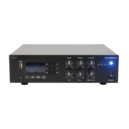 DAP DAP | D6170 | PA-380TU 80 W 100 V Amplifier | Bluetooth 5.0, USB, Microphone (6.3 mm jack), AUX (RCA) and FM radio