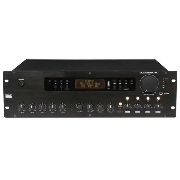 DAP DAP | D6155 | ZA-9250VTU | 250 W 100 V 4-Zone Mengversterker met aanpasbare zone volumeniveaus