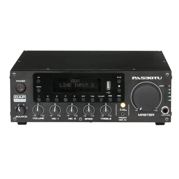 DAP DAP | D6150 | PA-530TU | 3-kanaals 30 W 100 V Mengversterker