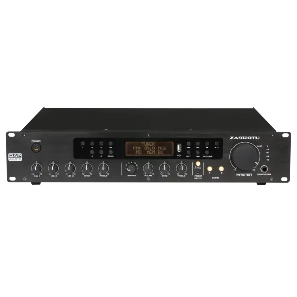 DAP DAP | D6153 | ZA-9120TU | Mélangeur amplificateur à 2 zones de 120 W, 100 V