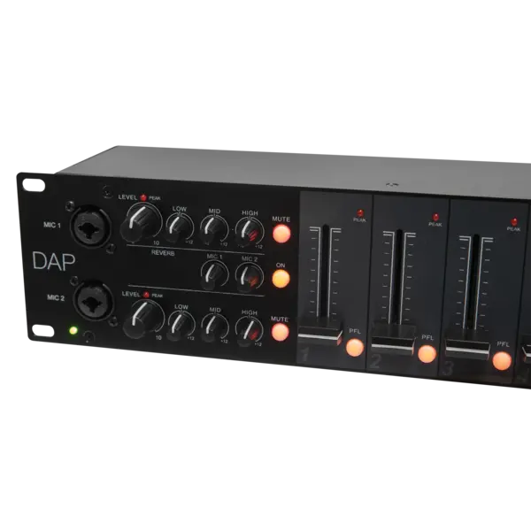 DAP DAP | D2354 | IMIX-6.2 | 7-kanaals 2U installatiemixer BT | 2 zones