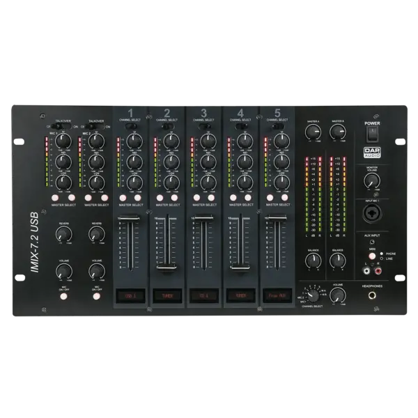 DAP DAP | D2353 | IMIX-7.2 USB | 7-channel 6U install mixer USB - 2 zones