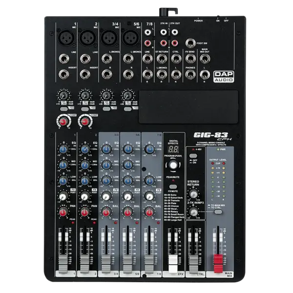 DAP DAP | D2282 | GIG-83CFX | 8-kanaals analoog mengpaneel