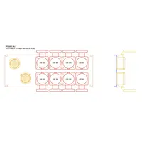 SRS Rigging | PP2SX8C | 19-inch break-out | Input: 2x Socapex | Output: 8x 16A CEE | Hoogte: 4HE