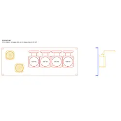 SRS Rigging* SRS Rigging | PP2SX4C | 19-inch break-out | Input: 1x Socapex | Output: 1x Socapex. 4x 16A CEE | Height: 4HE SRS Rigging | PP2SX4C | 19-inch break-out | Input: 1x Socapex | Output: 1x Socapex. 4x 16A CEE | Height: 4HE