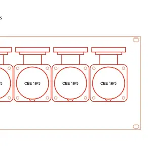 SRS Rigging* SRS Rigging | PP2H4C | 19-inch break-out | Input: 1x Harting | Output: 1x Harting. 4x 16A CEE | Height: 4HE