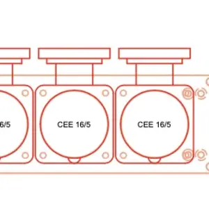 SRS Rigging* SRS Rigging | PP1SX4C | 19-inch break-out | Input: 1x Socapex | Output: 4x 16A CEE | Height: 2HE