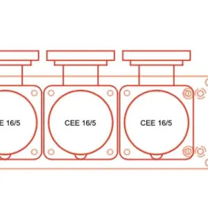 SRS Rigging* SRS Rigging | PP1H4C | 19-inch break-out | Input: 1x Harting | Output: 4x 16A CEE | Hoogte: 2HE
