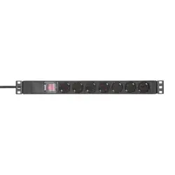 Adam Hall | 87471X7 | 19" Power Strip 1HE 7 voies avec interrupteur et couvercle de protection Adam Hall | 87471X7 | 19" Power Strip 1HE 7 voies avec interrupteur et couvercle de protection