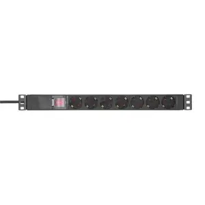 Adam Hall | 87471X7 | 19" Power Strip 1HE 7 voies avec interrupteur et couvercle de protection