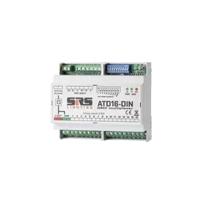 SRS Lighting* SRS Lighting | ATD16-DIN | Convertisseur analogique 0/+10V vers DMX | 16 canaux | Montage sur rail DIN | sans alimentation