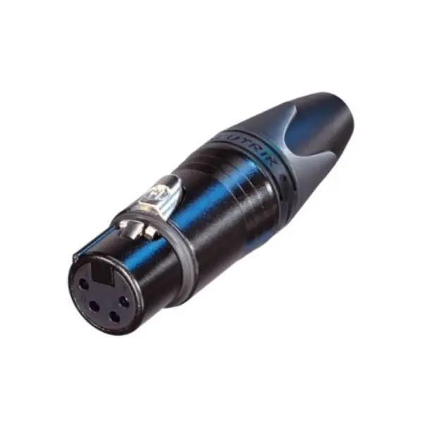 Neutrik | NC4FXX-B | XLR cable section socket 4-pin black housing gold contacts XX Neutrik Neutrik | NC4FXX-B | XLR cable section socket 4-pin black housing gold contacts XX
