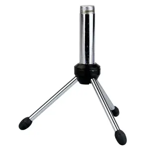 Showgear Showgear | D8206C | Mini support de microphone de bureau | 15cm de haut | Couleur : Chrome