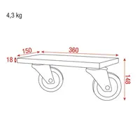 Showgear Showgear | D7429B | UCA-SCWB Jeu de roues pour valises Stack