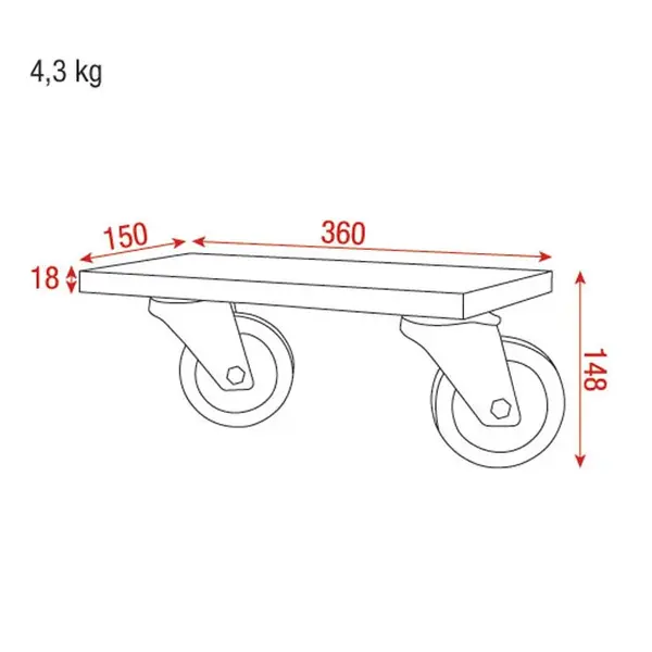 Showgear Showgear | D7429B | UCA-SCWB Wielset voor Stackcases
