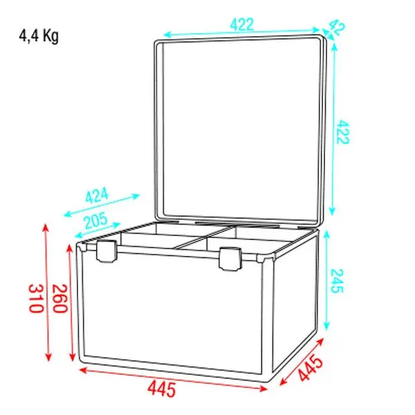Showgear Showgear | D7013 | LCA-PAR5 | Case voor 4x LED Par 56 | Value Line