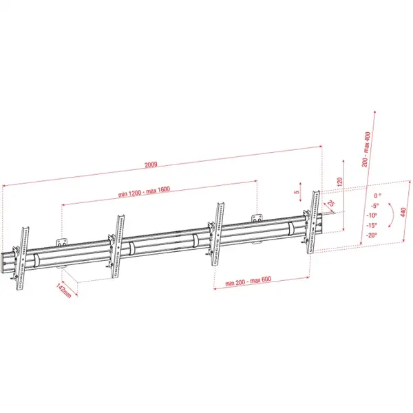 Showgear Showgear | 100284 | PWM4555-2 | Muurbevestiging voor twee schermen