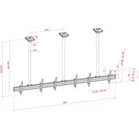 Showgear Showgear | PCM4555S-3 | Plafondbevestiging met drie schermen