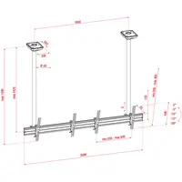 Showgear Showgear | PCM4555S-2 | Support plafond avec deux écrans