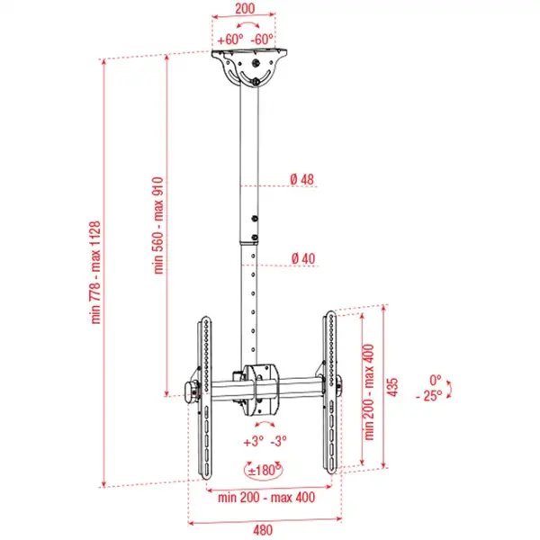 Showgear Showgear | CLB3255S | TV Ceiling Mount