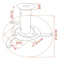 Showgear Showgear | 100230 | PRB-1 | Ceiling bracket for LCD projector Short