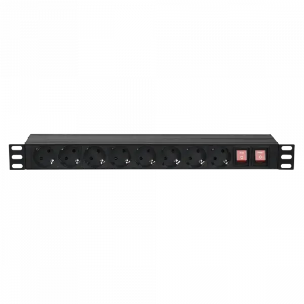 Showgear Showgear | 91231 | 19" 1U Main Power Strip 16 | Bediening voor en achter