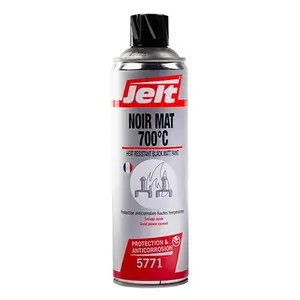 Jelt Jelt | Peinture en aérosol mate HT | Couleur : Noir | Résistant à la chaleur jusqu'à 700 degrés Celsius | 400ML