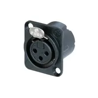 Neutrik | XLR chassis DLX 3-pin socket black housing silver contacts